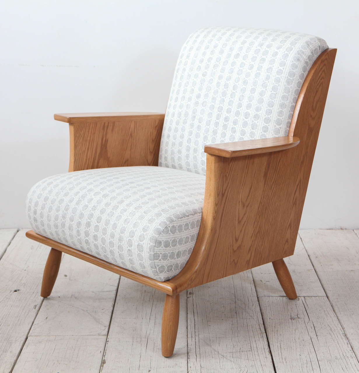 Contemporary NK Collection Oak Scullie Wood Wrapped Arm Chair