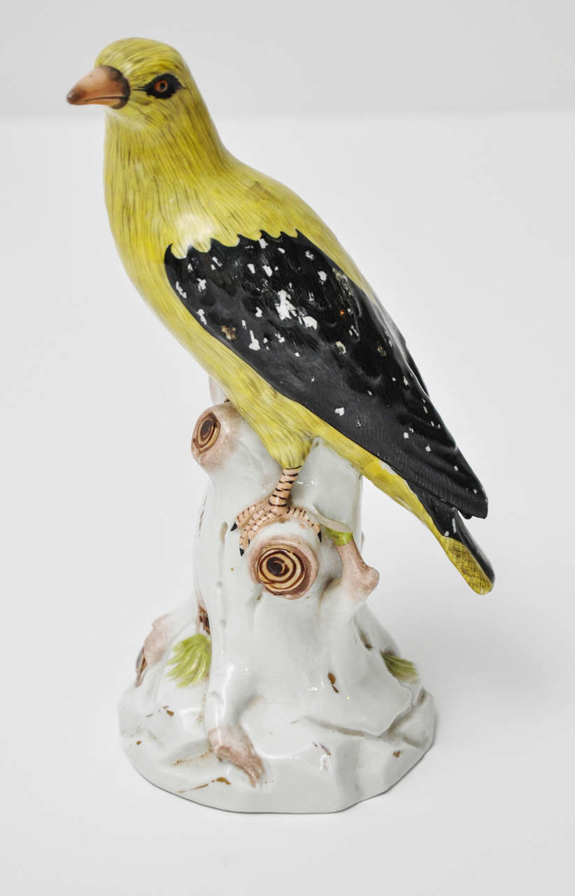 Oiseau allemand en porcelaine de Furstenberg, vers 1860