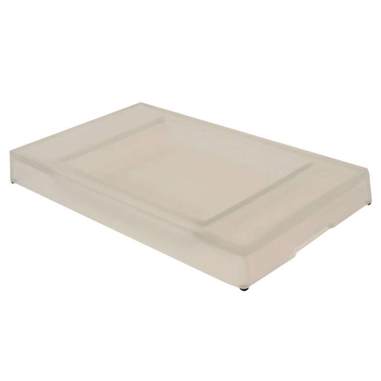 Elegant French Art Deco Frosted Glass Tray Designed by Jean Luce