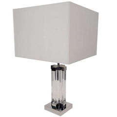 Modernist Nickeled Lamp with Stylized Lucite Rods
