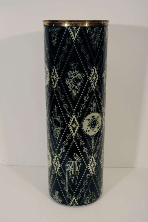 Umbrella Stand with Lithographic Print by Piero Fornasetti 2