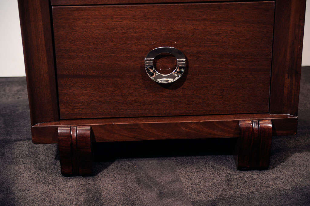 Pair of 1940's Modernist End Tables in Mahogany In Excellent Condition In New York, NY