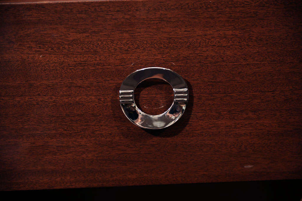 Pair of 1940's Modernist End Tables in Mahogany 1