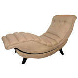 Mid-Century Modernist Reclining Chaise with Channel Tufting