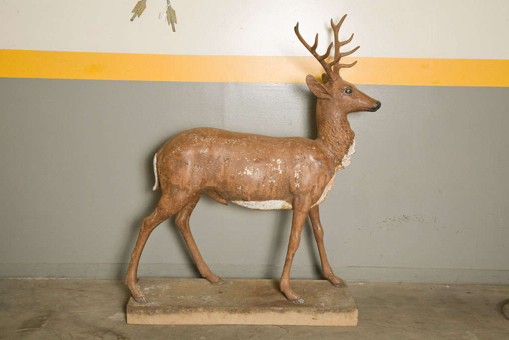 Standing Stag Labelled J.W. Fiske In Good Condition For Sale In Los Angeles, CA