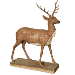 Standing Stag Labelled J.W. Fiske