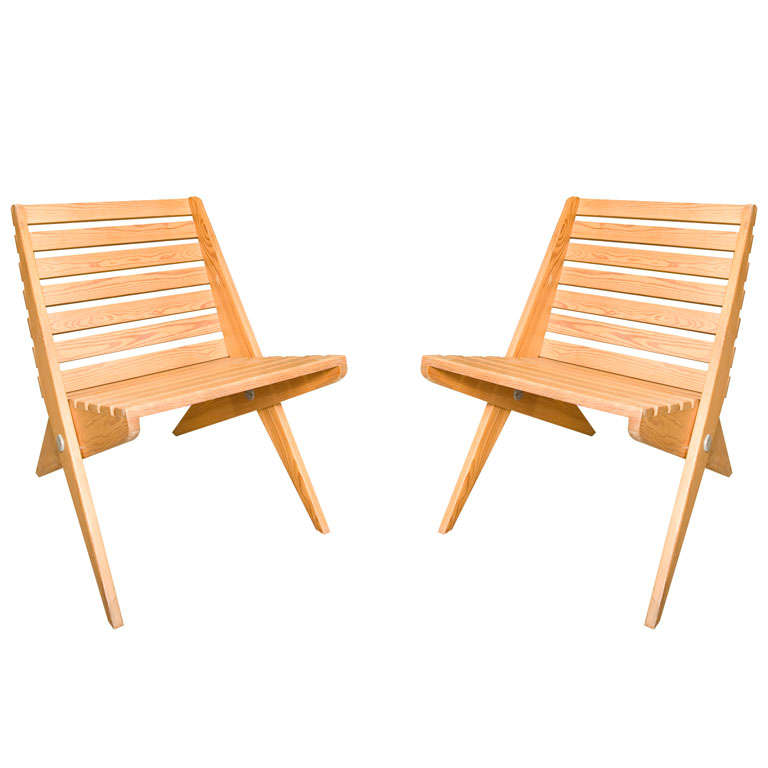 Pair of Plywood Chairs For Sale