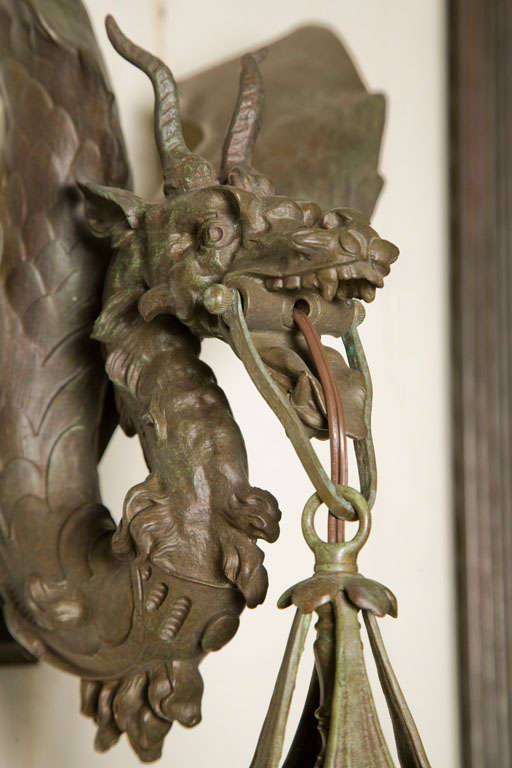Pair of Dragon Sconces at 1stDibs | dragon sconce light