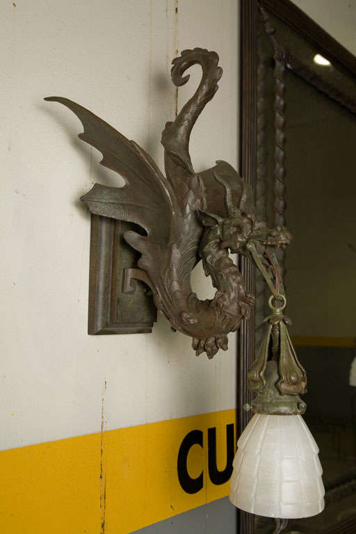 Pair of Dragon Sconces at 1stDibs | dragon sconce light
