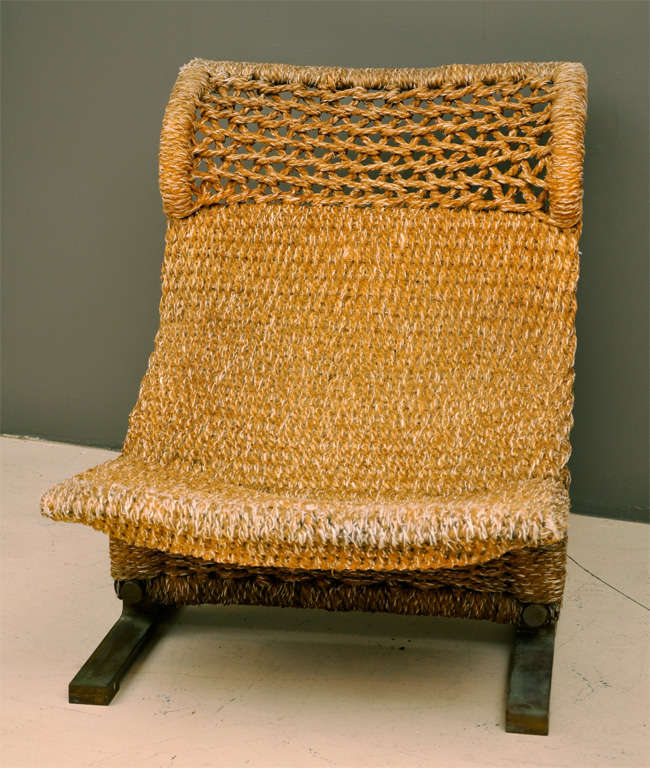 Late 20th Century Pierre Paulin Woven Fiber Chair
