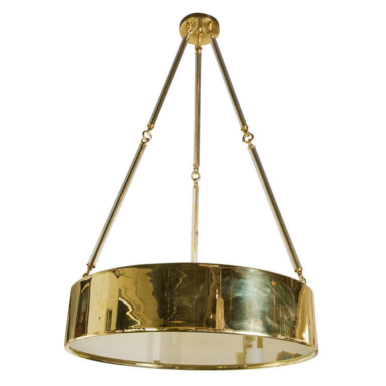 Paul Marra Brass Drum Chandelier