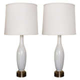 Pair of Swiss Porcelain Table Lamps