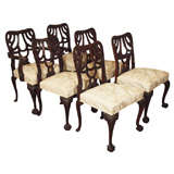 Set of Six Antique English Mahogany Dining Chairs.