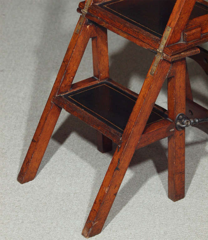 Antique Victorian Folding Library Steps Chair at 1stdibs