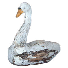 Vintage Old Folk Art Swan
