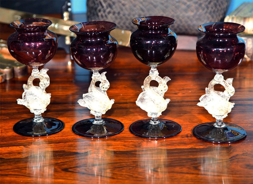 These intricate, elegant murano glasses are a sweet reminder of the delicacies of the past.  Perfect for the collector!