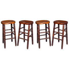 Set of Four English Pub Stools