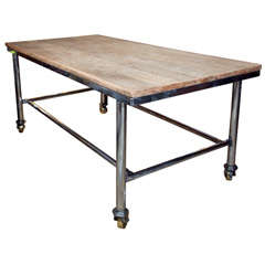 Bakers Table with Polished Steel Base