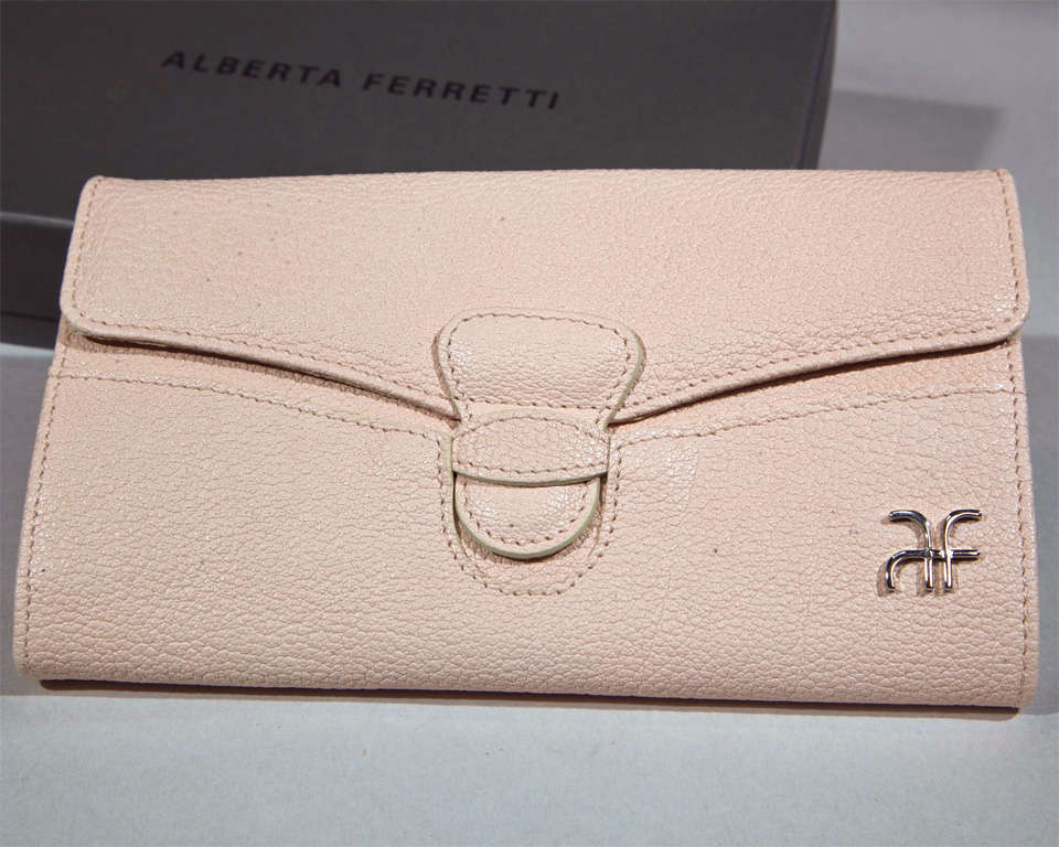 Beige 'Pretty in Pink' Clutch Wallet by Alberta Ferretti For Sale