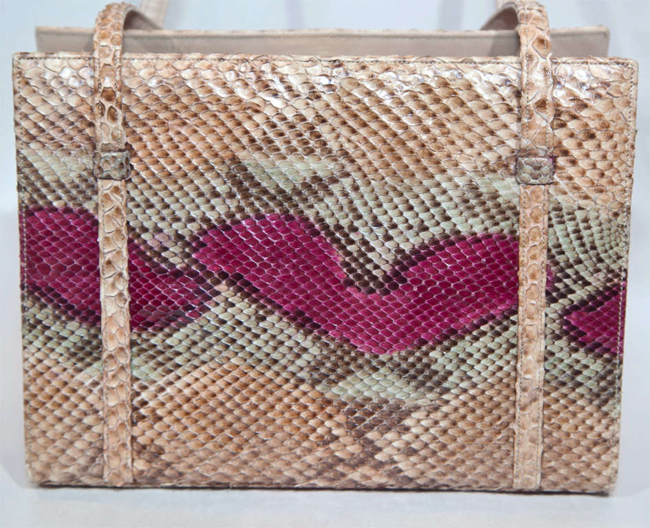 Martin Van Shaak Purple Snakeskin Purse with Gold Detail at 1stDibs