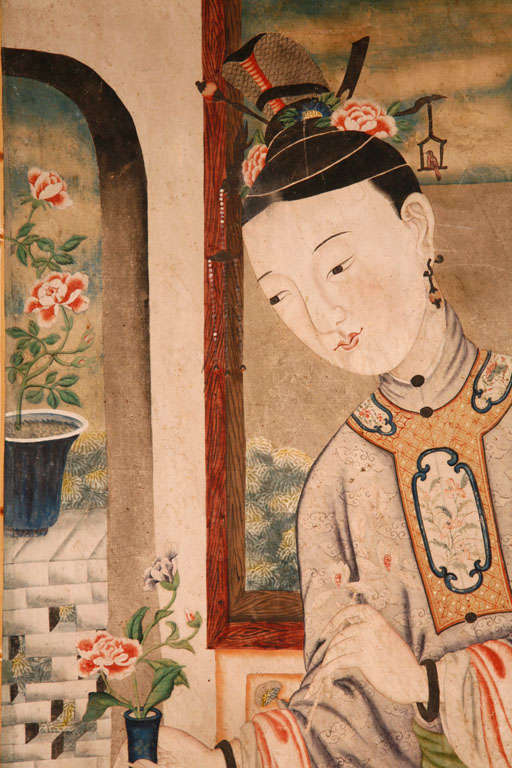 Extremely Fine Quality Late 18th Century Chinese Gouache Picture For Sale 2