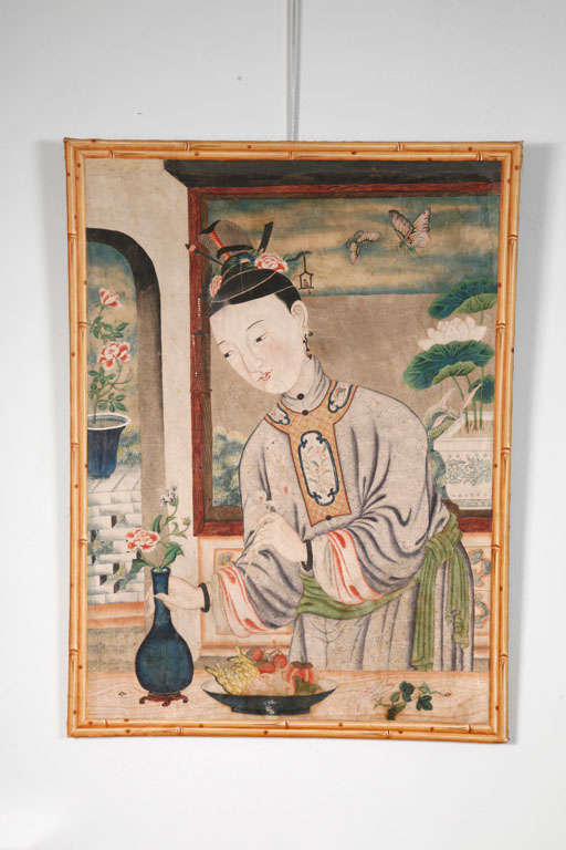 Extremely fine quality late 18th century Chinese gouache picture