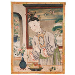 Extremely Fine Quality Late 18th Century Chinese Gouache Picture