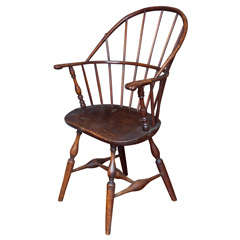 Antique 18th Century Knuckle Arm Sackback Windsor Chair