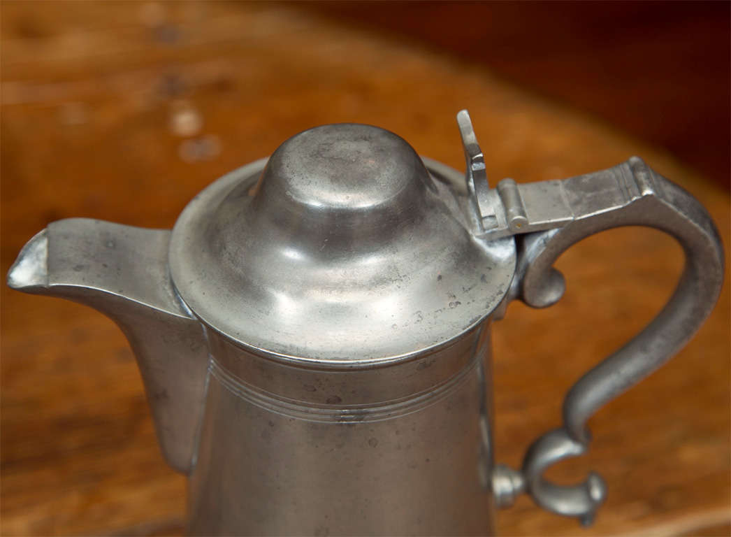 Large Lidded Pewter Flagon For Sale 1