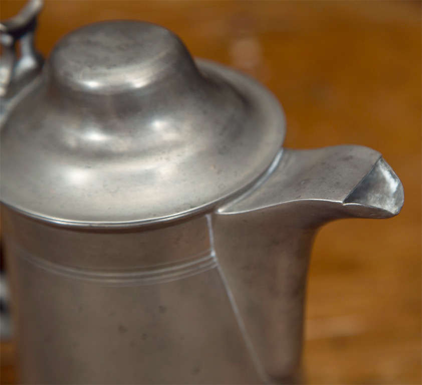 Large Lidded Pewter Flagon For Sale 4