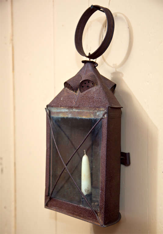 18th Century Sheet Iron Hanging Lantern