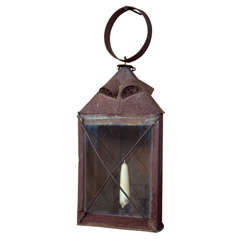 Antique 18th Century Sheet Iron Hanging Lantern