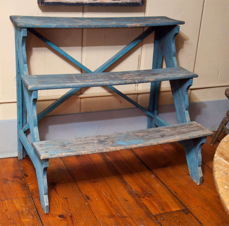 Blue Painted Bench