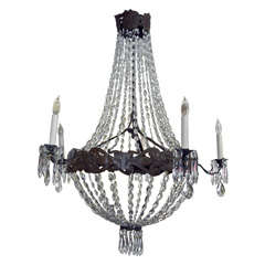 Antique Large Continental Crystal Chandelier