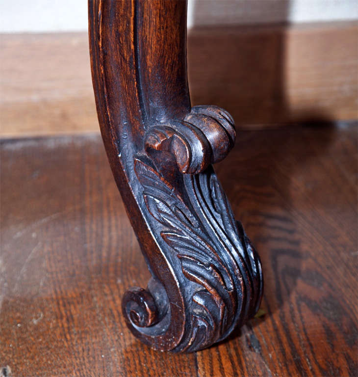 Irish, Carved Oak Console with Marble Top 1