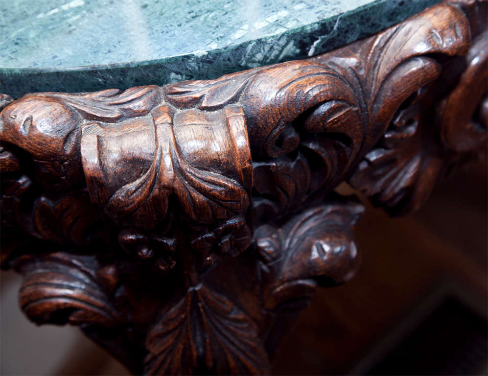 Irish, Carved Oak Console with Marble Top 5