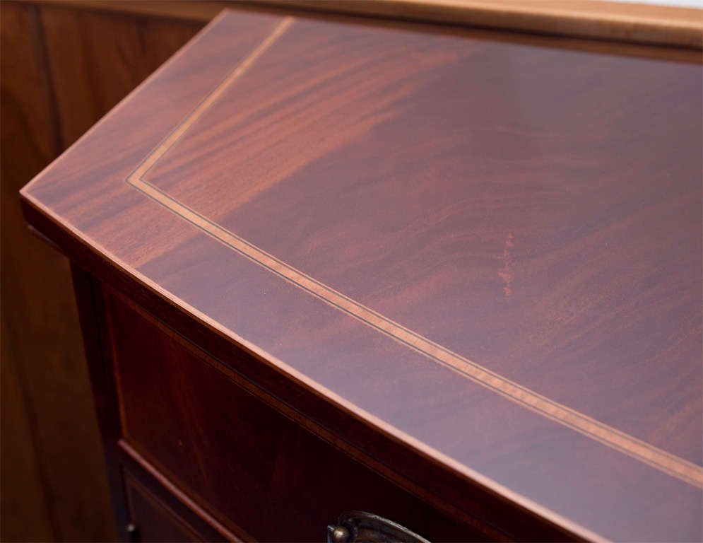 Inlay English Mahogany Bow Front Server/Credenza For Sale