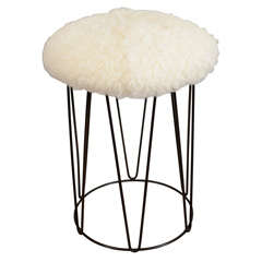 French Fifties Lambswool Stool