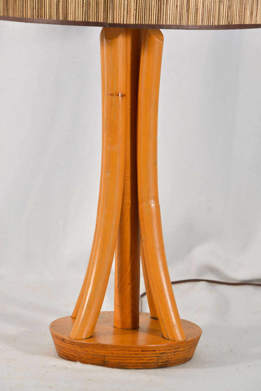 Mid-Century Modern Thonet Style 1950s Bentwood Table Lamp For Sale