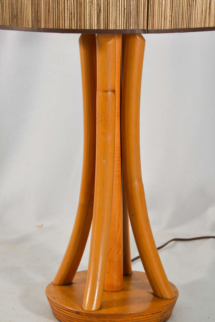 Mid-20th Century Thonet Style 1950s Bentwood Table Lamp For Sale
