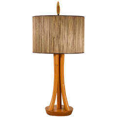 Retro Thonet Style 1950s Bentwood Table Lamp