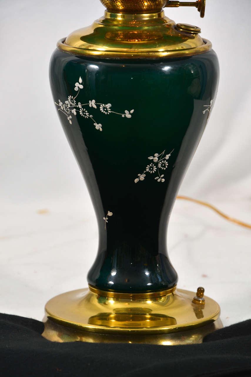 Art Nouveau 1890's Success Oil Lamp with Cased Glass 