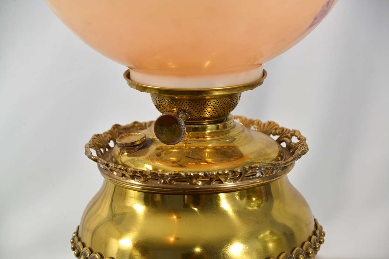 British Mid 1800's Banquet Lamp, Electrified For Sale