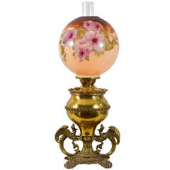 Antique Mid 1800's Banquet Lamp, Electrified