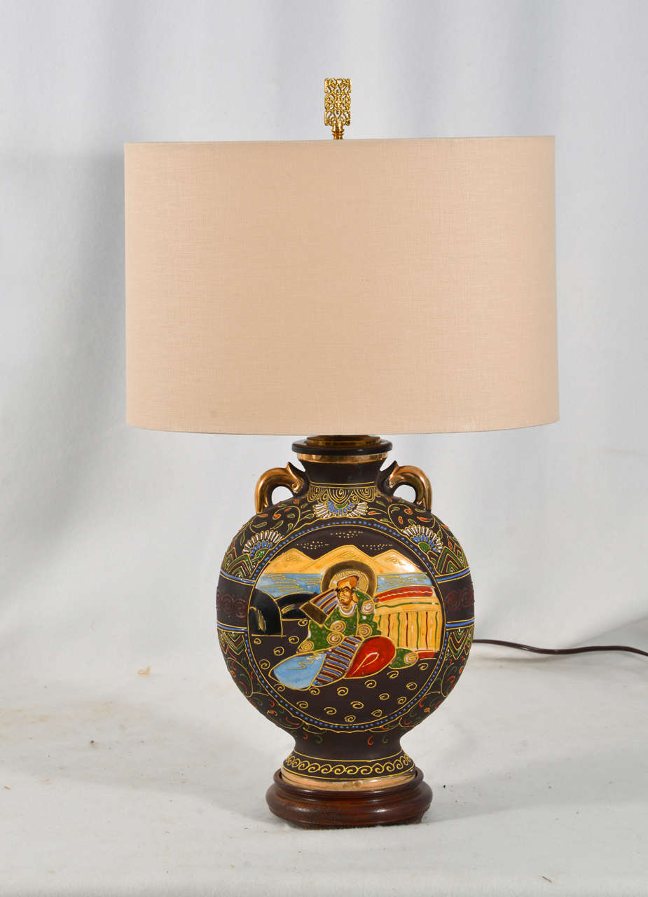 Japanese Satsuma Vase as a Table Lamp