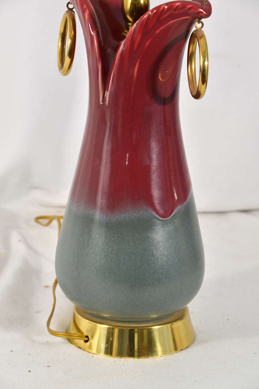 Pottery 1950s Pair of Mid-Century Table Lamps For Sale