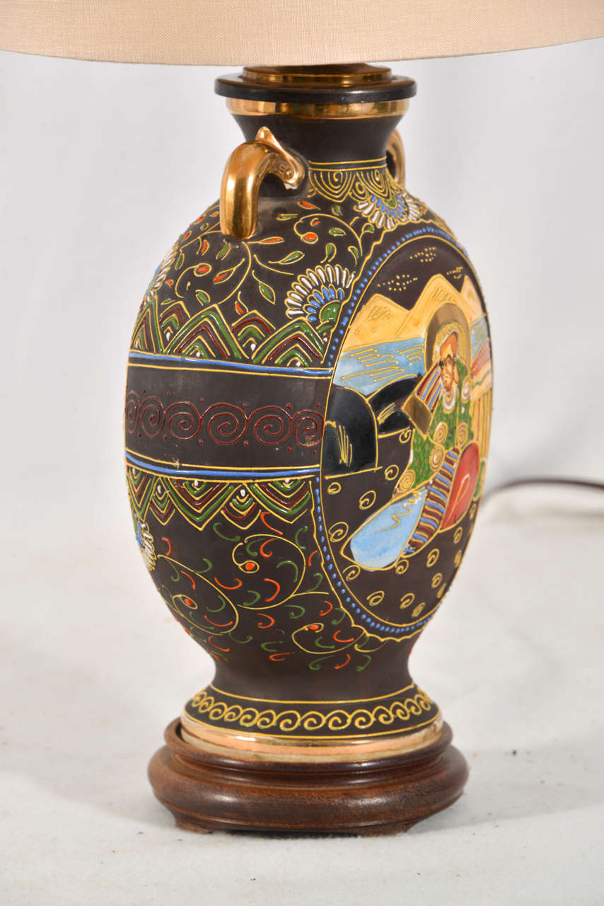 Japanese Satsuma Vase as a Table Lamp at 1stdibs