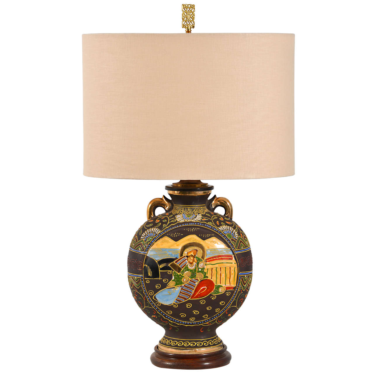 Japanese Satsuma Vase as a Table Lamp at 1stdibs