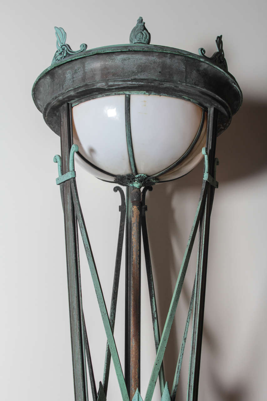 Six Foot Tall Grand Bronze Entry Lamps 1