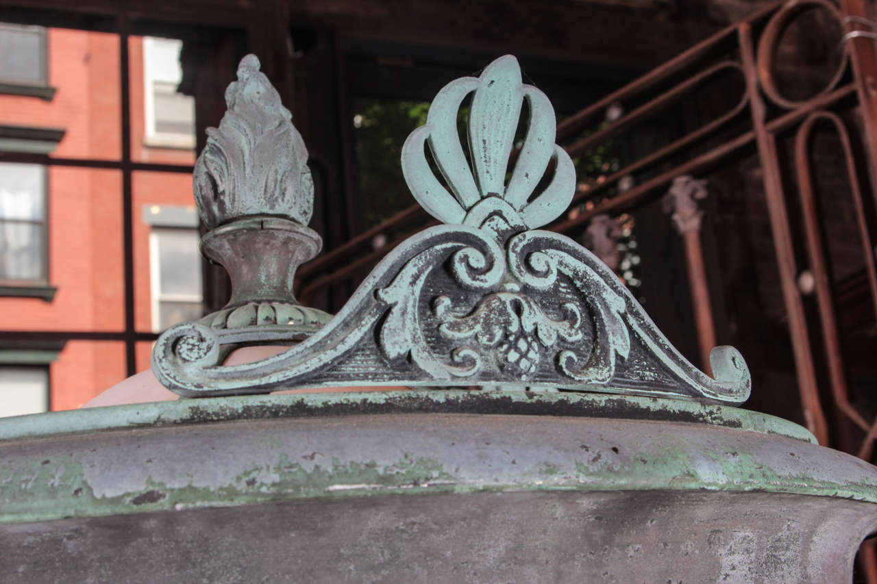 Six Foot Tall Grand Bronze Entry Lamps 2